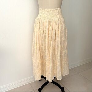 Ewa I Walla Olga Skirt NWT Cream Embroidered Elastic Waist Cottagecore One Size